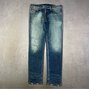 Diesel Men's Faded Blue Straight Jeans